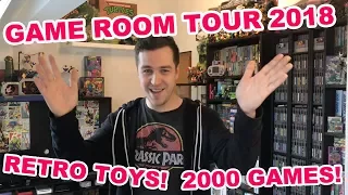 GAME ROOM TOUR 2018 -  Over 2000 GAMES! - Retro Games and Toys!