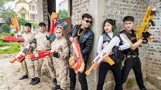 LTT Game Nerf War : Couple Warriors SEAL X Nerf Guns Fight Mr Close Group Of Tough Criminals