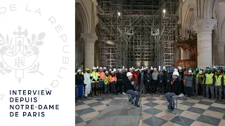 Interview du Président Emmanuel Macron sur France 2 depuis Notre-Dame de Paris.