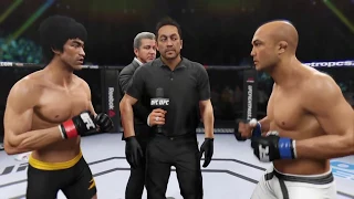 Bruce Lee vs. BJ Penn (EA Sports UFC 2) - CPU vs. CPU - Crazy UFC 👊🤪