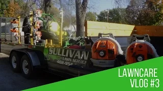 Lawncare Vlog #3, A taste of how we do a leaf cleanup, Stihl Br700 in Action!