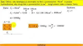 Prawo Pascala, a siła działająca na tłok - Zadanie - Matfiz24.pl