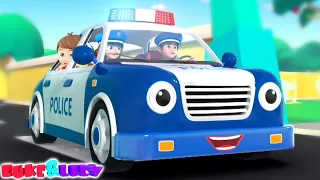 Wheels On The Police Car, Vehicle Cartoon and Kids Rhymes