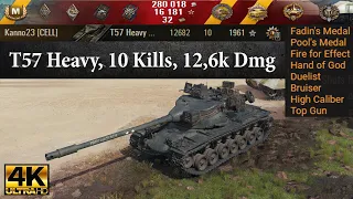 T57 Heavy Tank video in Ultra HD 4K🔝 10 Kills, 12,6k Dmg, Fadins, 1400 block 🔝 World of Tanks ✔️