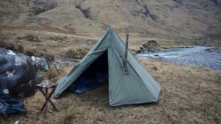 Solo Overnight Camp in a Polish Lavvu Hot Tent on Scotlands Wild West Coast