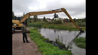 Длиннорукий экскаватор. Углубление пруда