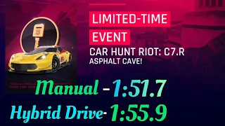 Asphalt 9 | Car hunt Riot : Chevrolet Corvette C7.R | Hybrid Touch Drive -1:55.9 | Manual -1:51.7