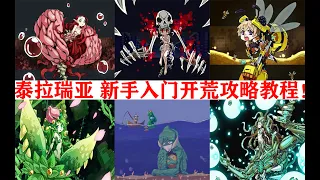 【泰拉瑞亚1.4新手教程】1.玩法介绍，初期思路及下矿探索 Terraria 阿侗