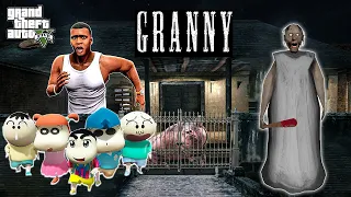 Franklin and Shinchan and his Friends Fight With Granny For Escape Horror House GTA5 | GTAV AVENGERS