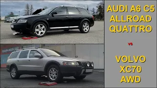 SLIP TEST - Audi A6 C5 Allroad Quattro vs Volvo XC70 AWD - TORSEN vs HALDEX - @4x4.tests.on.rollers