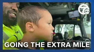 Metro Detroit garbage truck driver goes out of his way to surprise 5-year-old admirer