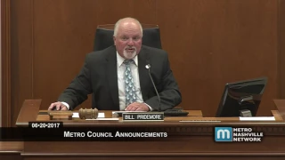 06/20/2017 Metro Council Meeting Announcements