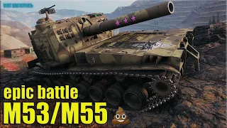 НЕРЕАЛЬНЫЙ НАГИБ на АРТЕ 💩 World of Tanks лучший бой M53/M55