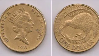 1991 New Zealand One Dollar coin VALUE Queen Elizabeth II