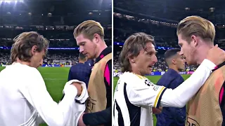 A Heartwarming moment between Kevin De Bruyne and Luka Modric after Real Madrid - Man City game