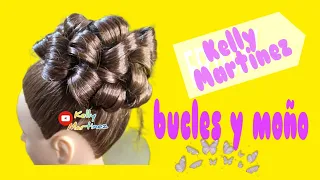 recogido con bucles y moño elegante kelly Martinez