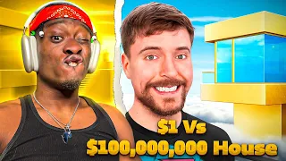 MR BEAST - $1 Vs $100,000,000 House! REACTION