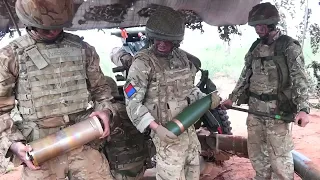 Artillery firing on Askari Storm in Kenya - L118 light gun