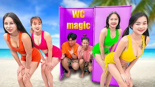 UNUNUCKY RICH MAN IN WC MAGIC PRANK BATTLE NERF Dr XiGirl Nerf Guns POPULAR JACKPOT MACHINE PRANK