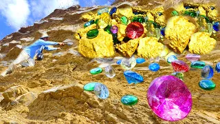 Lots gemstones discovered under edge of mountain -amazing find most expensive pearls Diamond rock