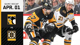 GAME RECAP: Penguins vs. Bruins (04.01.23) | Rust Scores Twice
