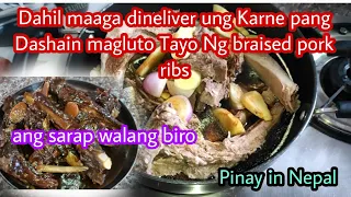 Dahil maaga dineliver ung Karne pang Dashain magluto Tayo Ng braised pork ribs