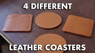 4 DIFFERENT LEATHER COASTERS