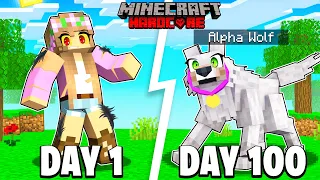 I Survived 100 DAYS as an ALPHA WOLF in Minecraft