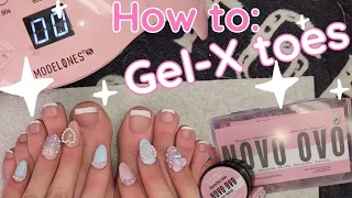 how to do gel-x on your toes at home! | beginner friendly gel-x tutorial | using Novo Ovo
