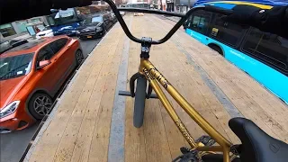 RIDING BMX ON TOP OF MOVING 18 WHEELERS IN NYC 3