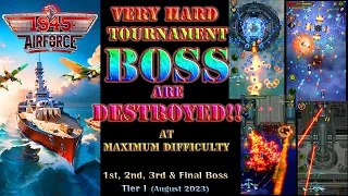 Very Hard Tournament BOSS are Destroyed! 1945 Air Force: Airplane Games, Top Boss Gaming Video