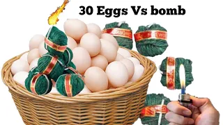 Eggs Vs sutli bomb 💥|| Diwali Firecrackers Vs 30 Eggs EXPERIMENT