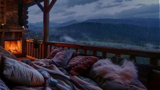 Fall Asleep Quickly Cozy Porch, Fire & Rain ASMR