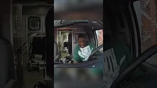 Moment a man steals an ambulance from on-call medics