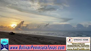 Morning Beachfront View In Crystal Beach, Texas.