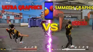Free Fire Samsung M01 core Ultra Graphics VS Smooth graphics gameplay on 2GB RAM