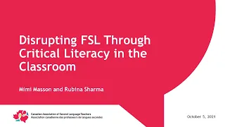 Disrupting FSL Through Critical Literacy in the Classroom