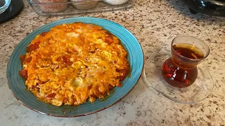 Завтрак по Азербайджански.Яичница с помидорами