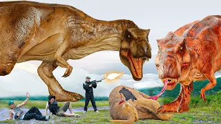Most Dramatic T-rex attack | T-rex Vs WOLF | Jurassic Park Fan-Made Film | Dinosaur | Hey Dino