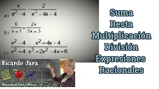 Expresiones Racionales Suma Resta Multiplicación y División