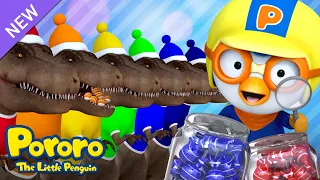 Learn Colors with Dinosaur! | T-REX's Color Candy🌈 | Color for Kids | Pororo the Little Penguin