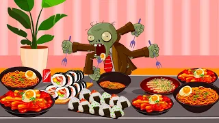 Plants Vs Zombies Animation - Zombie mukbang /seaweed rice / Yena Comic