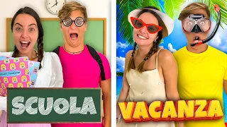 COPPIA A SCUOLA vs COPPIA IN VACANZA MORNING ROUTINE!