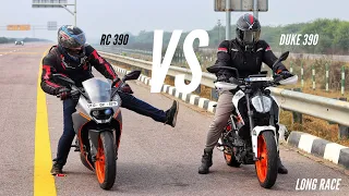 KTM RC 390 Vs KTM DUKE 390 Long Race | Top End | Ksc Vlogs