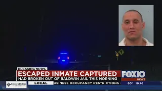 Escaped inmate recaptured in Baldwin County