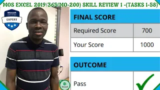 MOS EXCEL 365 & 2019 CERTIFICATION EXAM SKILL REVIEW 1