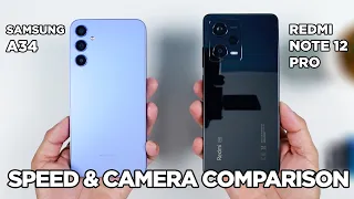 Samsung A34 vs Redmi Note 12 Pro SPEED TEST & CAMERA Comparison | Zeibiz