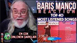 Barış Manço Reaction - En Çok Dinlenen Şarkıları Top 40 Most Listened Songs - ŞAFAK KARAMAN