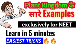 Super Tricks To Learn All "Plant Kingdom Examples"🔥🔥| With Guarrantee In 5 Minutes😎| Neet 2022