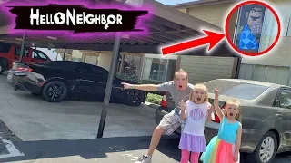 Tracking Dad's Stolen Car! Hello Neighbor's House Found! Tic Tac Toy XOXO Friends and Hugs Toys!